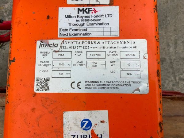 2023 INVICTA FORK LIFT CRANE ATTACHMENT...1374. 349541438