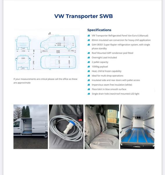 FRIDEG 2019  - 2021 VW Crafters MWB  Van FREEZER 340619194