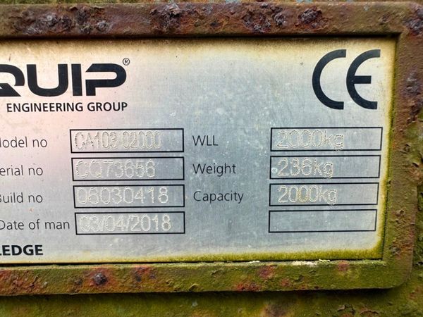 2018 CONQUIP PALLET CRANE FORKS.....725J 340850640