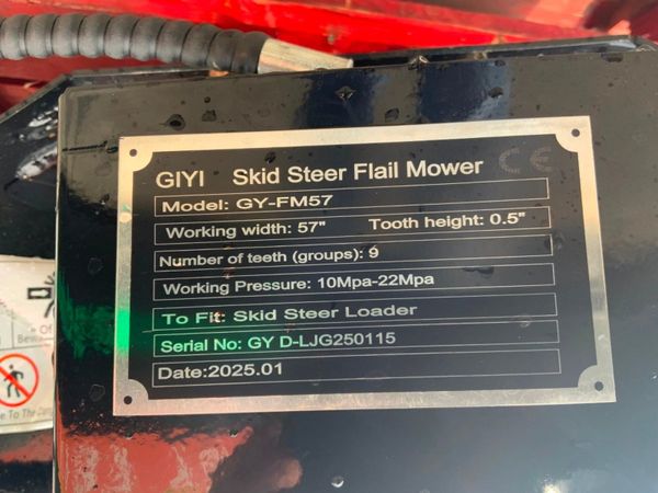 UNUSED 60" SKIDSTEER FLAIL MOWER.......298w. 354473668