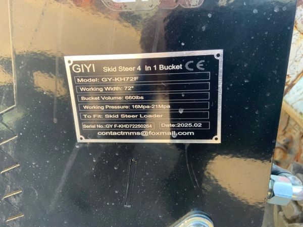 72" SKID STEER 4 IN 1 LOADER BUCKET......1508k. 354673401