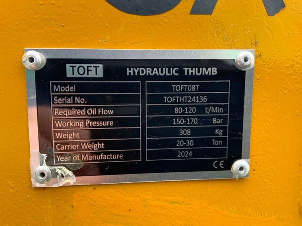 NEW HYDRAULIC THUMB GRAB....80mm PINS...7263 355154357