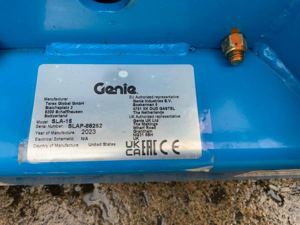 2023 GENIE SLA -15 MATERIAL LIFT........5369. 355590369