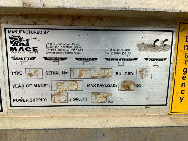 2016 MACE SHIFTA 44 MATERIAL CONVEYOR......1122 357771137