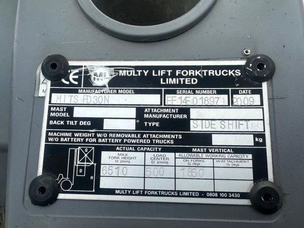 2009 MITSUBISHI 3 TON FORKLIFT....3 STAGE MAST 358695375