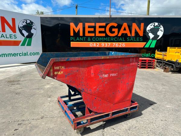 1300lt  TIPPING FORKLIFT / TROLLEY SKIP....17V 351741257