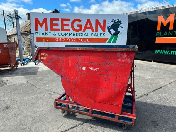 1300lt  TIPPING FORKLIFT / TROLLEY SKIP....17V 351741258