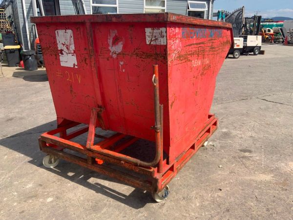 FORKLIFT SELF TIPPING TROLLEY SKIP.......21v. 352167096