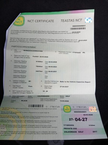 VW GOLF AUTO GTD 2.0 L /NEW NCT 04/27/. 353281847