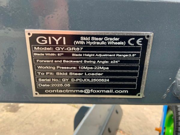 SKID STEER ROAD GRADING ATTACHMENT....1233m. 365158160