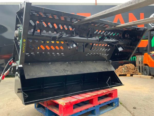 SKID STEER STONE RAKE / COLLECTOR BOX....1240. 365188389