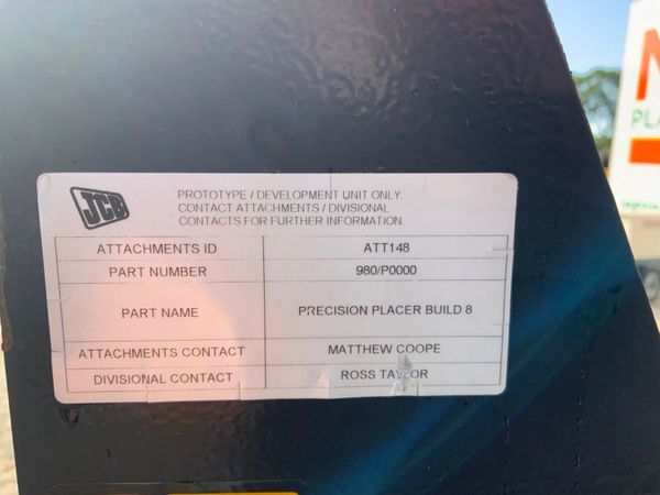 UNUSED JCB PRECISION PLACER CARRIAGE...4707. 365461161