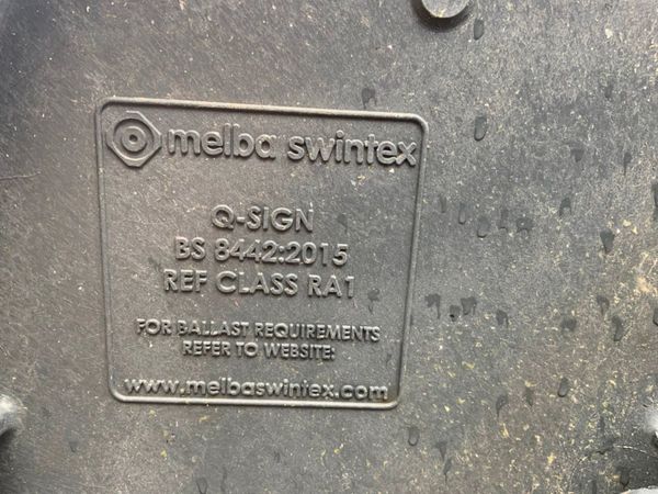 MELBA SWINTEX PLASTIC ROAD WORK SIGNS. 365587197