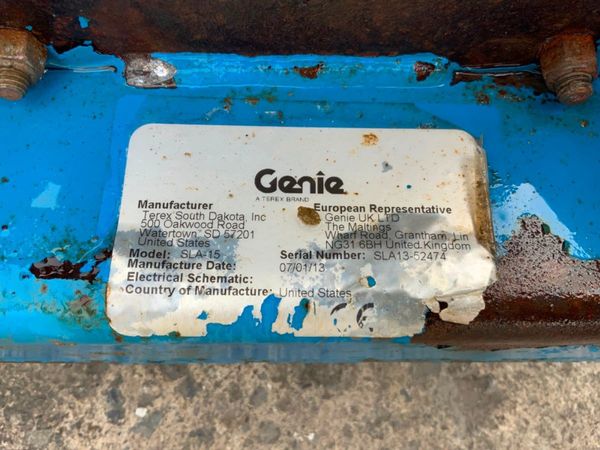2013 GENIE SLA-15 MATERIAL HOIST / LIFT.......907 365731065