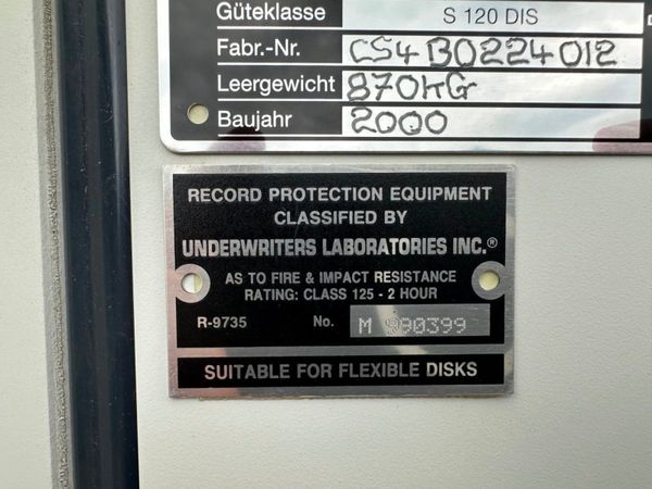 CHUBB DATA CABINET FIRE IMPACT MONEY SAFE. 367766785