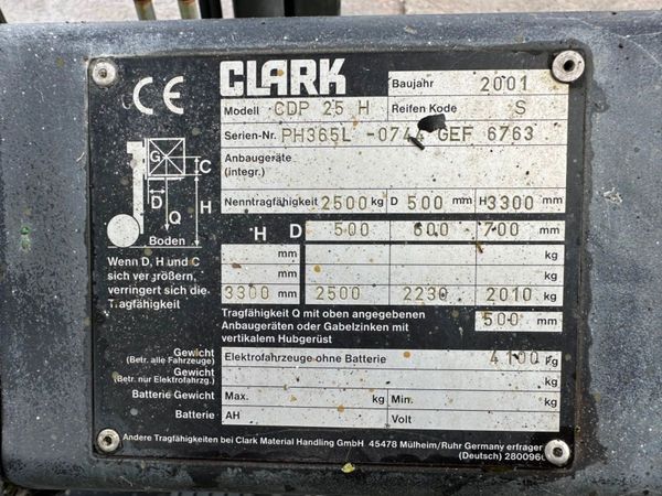 CLARKE 2.5 TON DIESEL FORKLIFT ...PERKINS 368971988