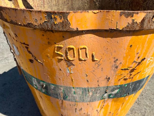 500 ltr CONCRETE TIPPING RUBBLE SKIP POT...978 360611180