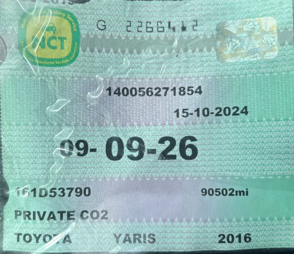 2016 Toyota Yaris 1.5 Hybrid Automatic Nct 09/26 361114076