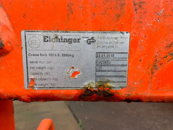 EICHINGER 2000kg CRANE FORK ATTACHMENT...90-2. 361762135