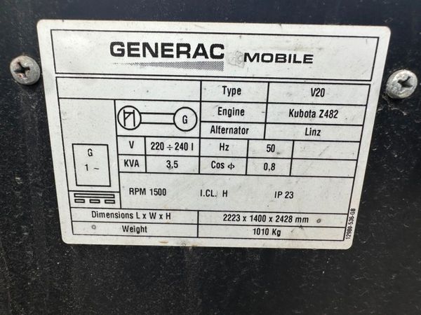 2020 GENERAC V20 LED LIGHTING TOWER ....547T 362425904