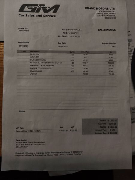 FORD FOCUS 1.6 TI-VCT 85PS FOCUS, NCT  AND TAX 374919938