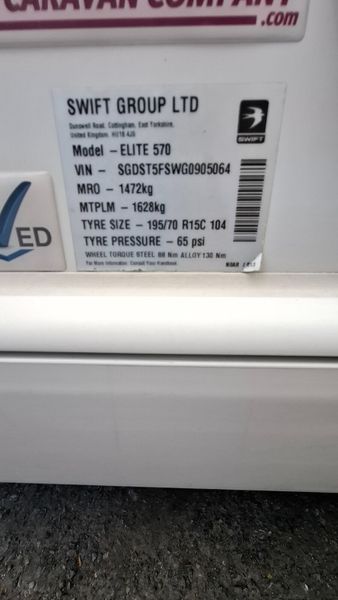 Swift Sterling Elite caravan 375130222