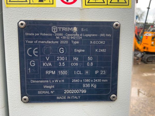2020 TRIME X-ECO LIGHTING TOWER......912hrs..1236. 370248295