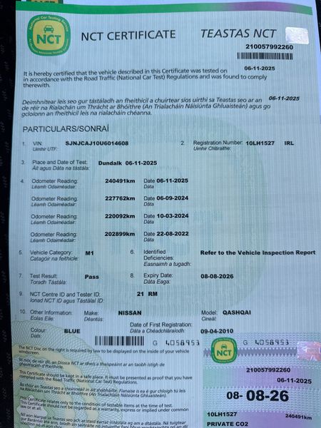 Nissan Qashqai+2 2010 7 seats fresh NCT 371628212