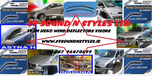TEAM HEKO 4 Pc Tinted Wind Deflectors Visors Car