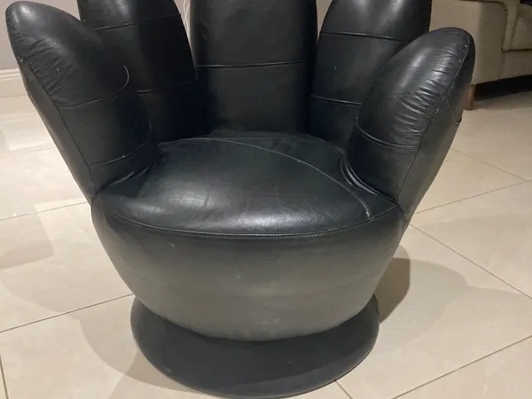 Leather discount hand chair