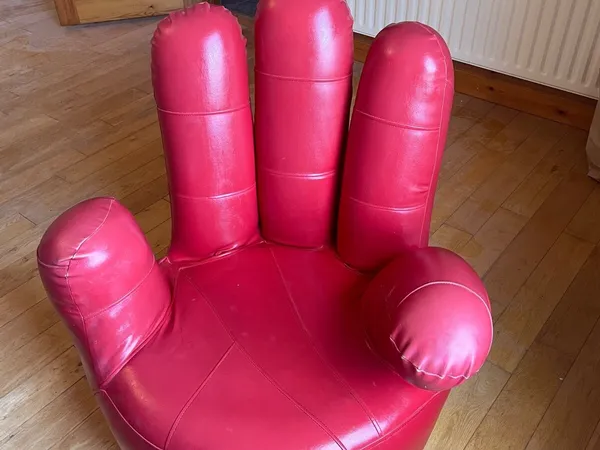Red leather hand chair for sale in Co. Mayo for 50 on DoneDeal