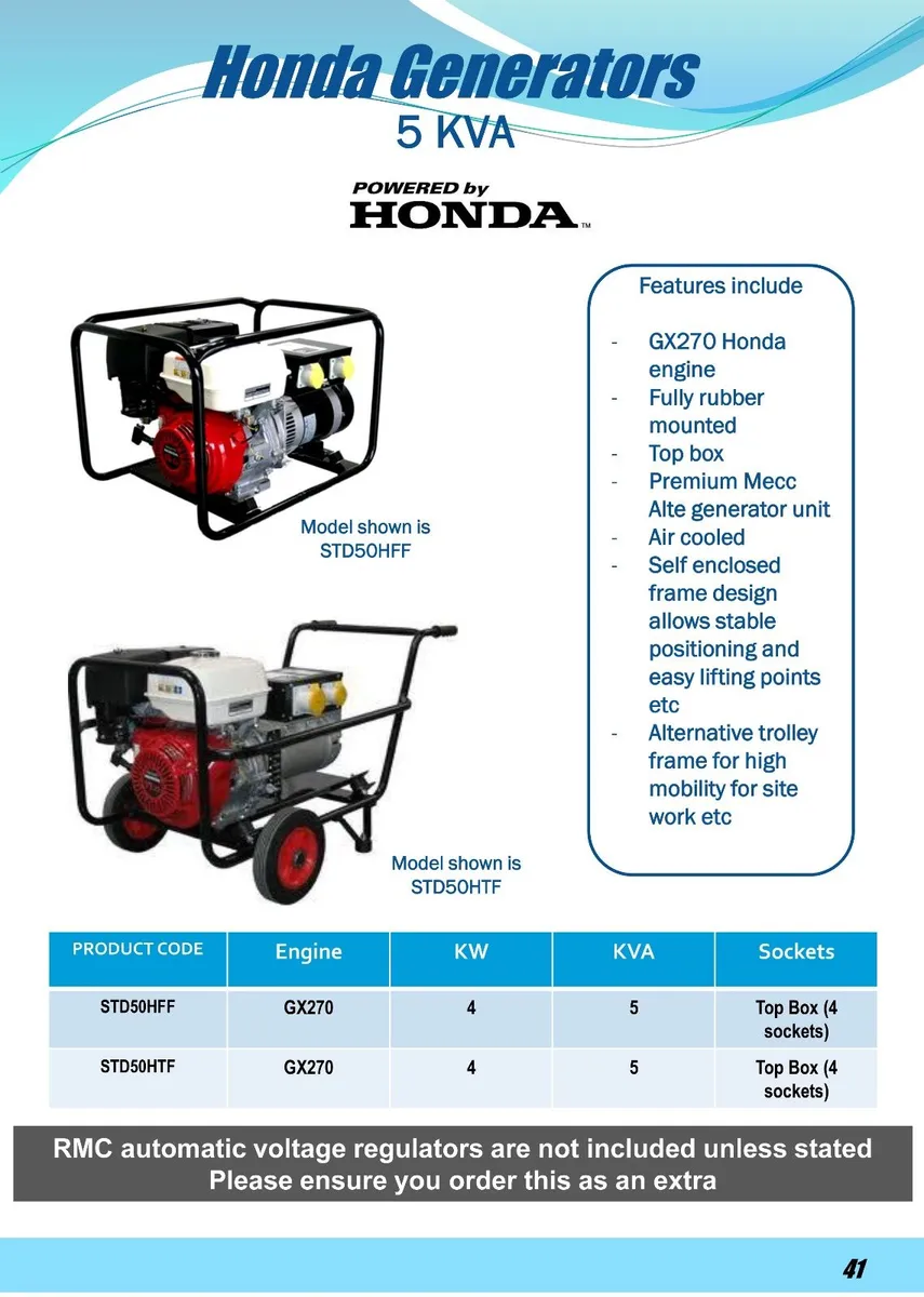 Portable Generator Honda or Yanmar diesel PTO from - Image 4