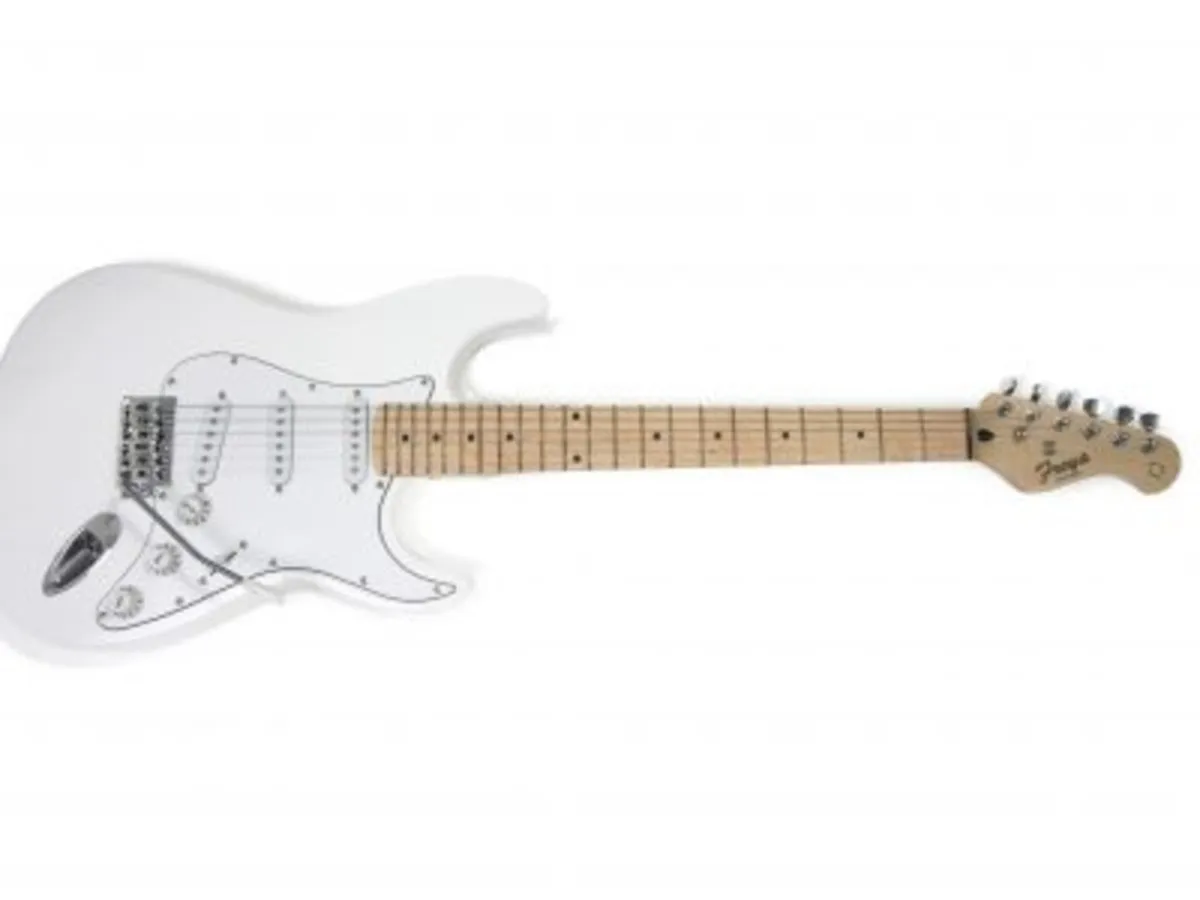 Strat-style Electric Guitar White/Candy Apple Red