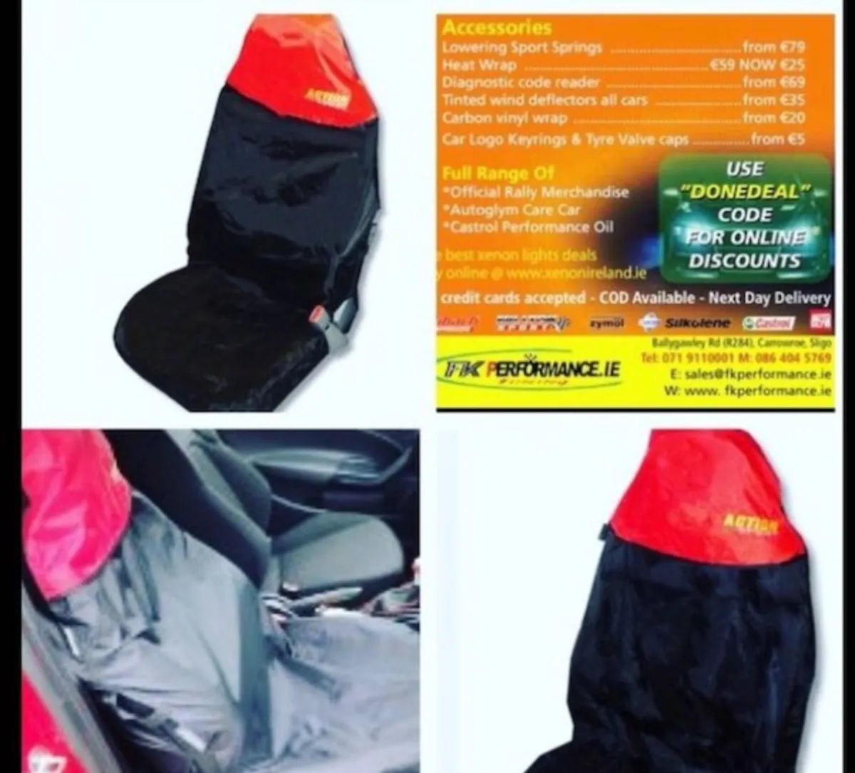 Action sport seat covers all colours