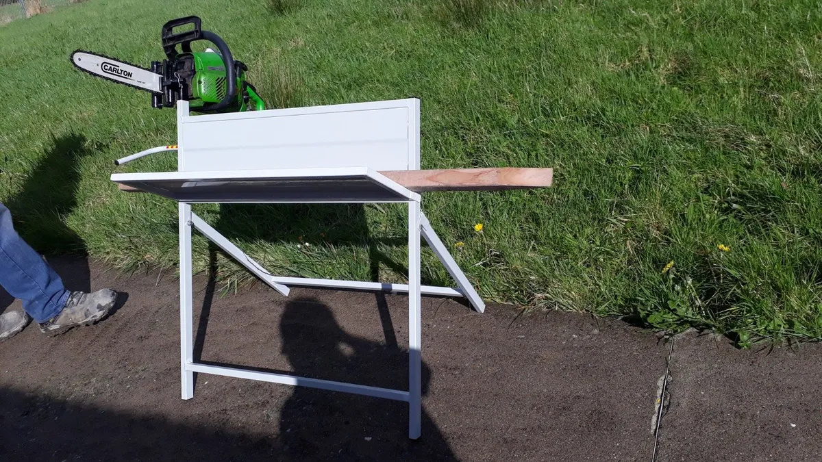 Sawhorse with chainsaw holder