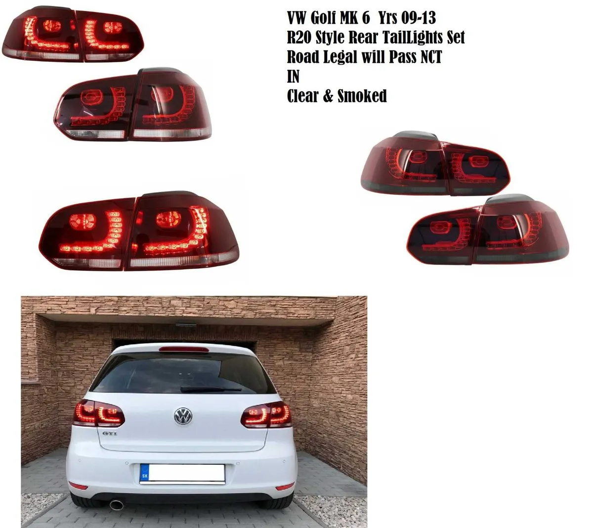VW Golf MK6 GTI R20 Bumpers LED Taillights - Image 1