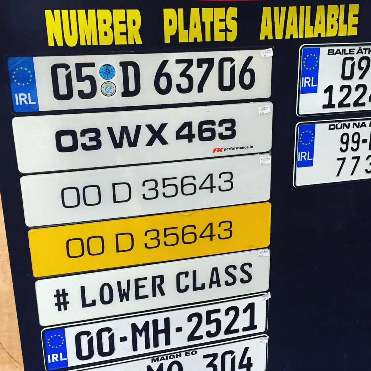 German & jap style number plates