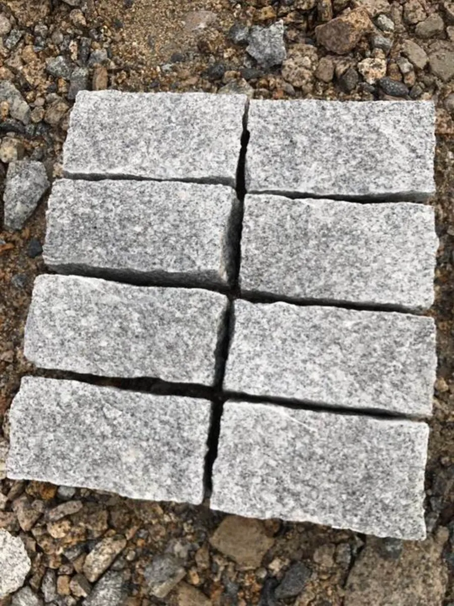 Silver Granite Cobbles Kerbs Steps Paving - Image 3