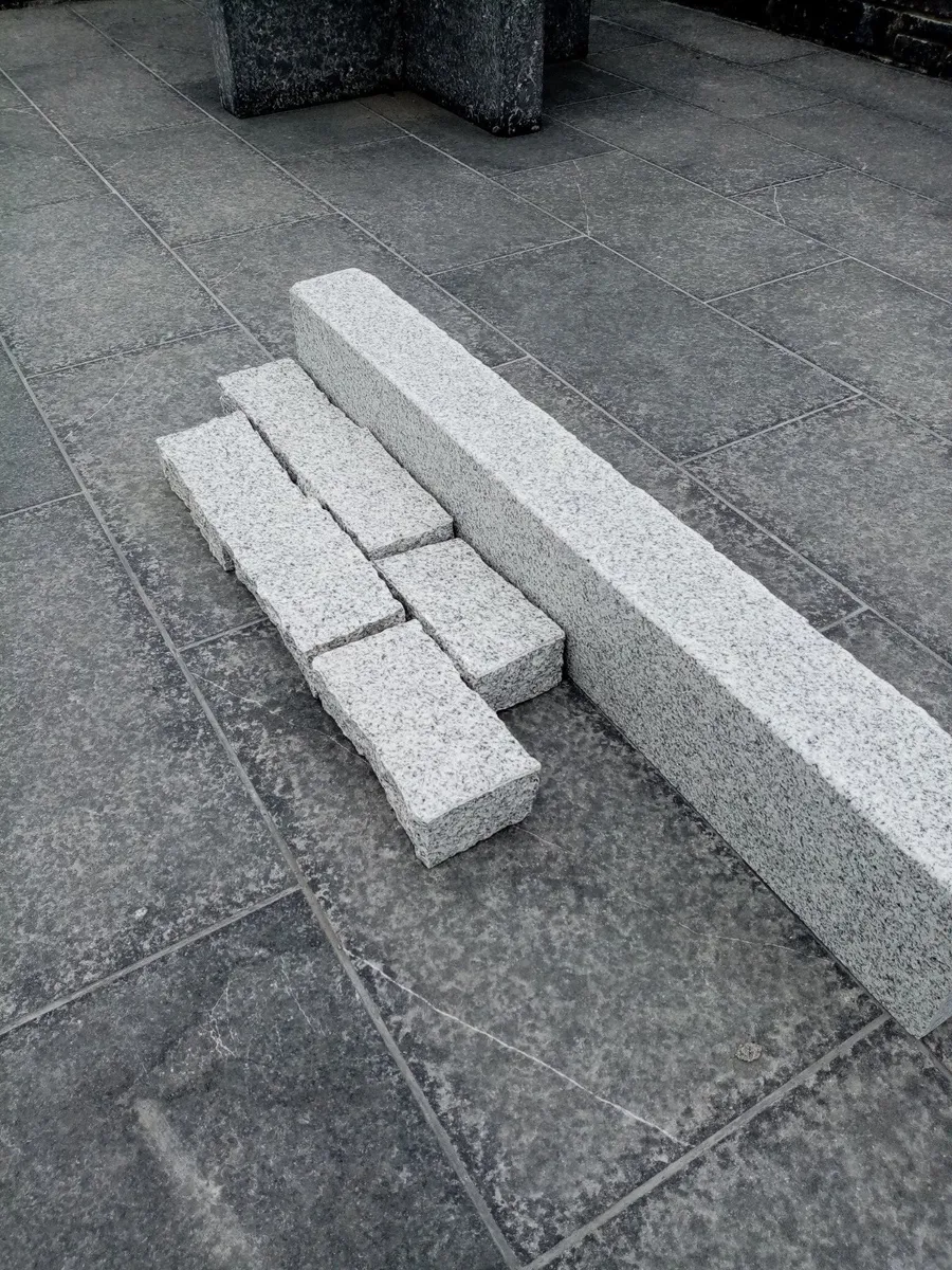 Silver Granite Cobbles Kerbs Steps Paving - Image 1