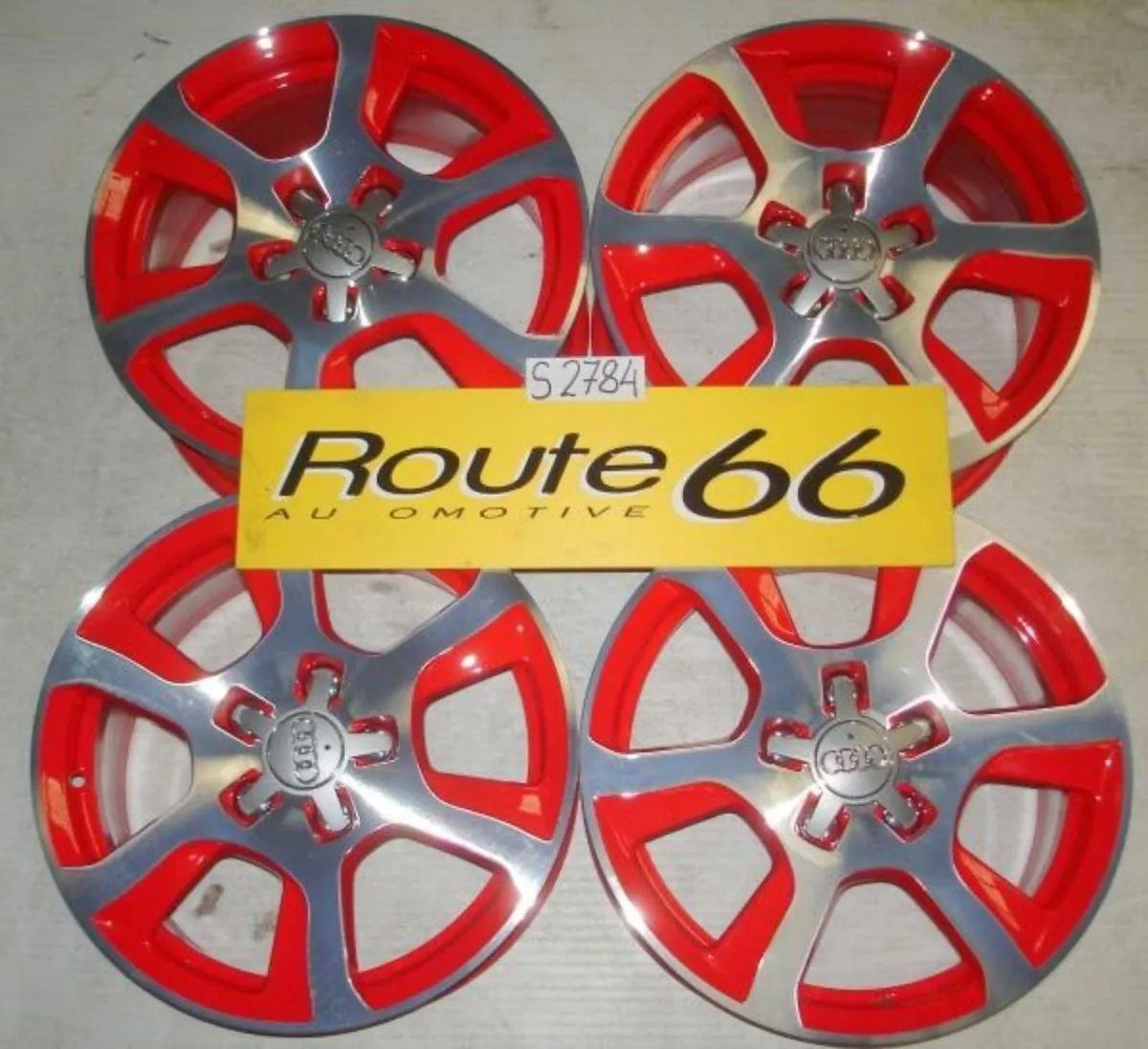 AUDI A4 16" Alloy Wheels RED DIAMOND CUT - Image 1