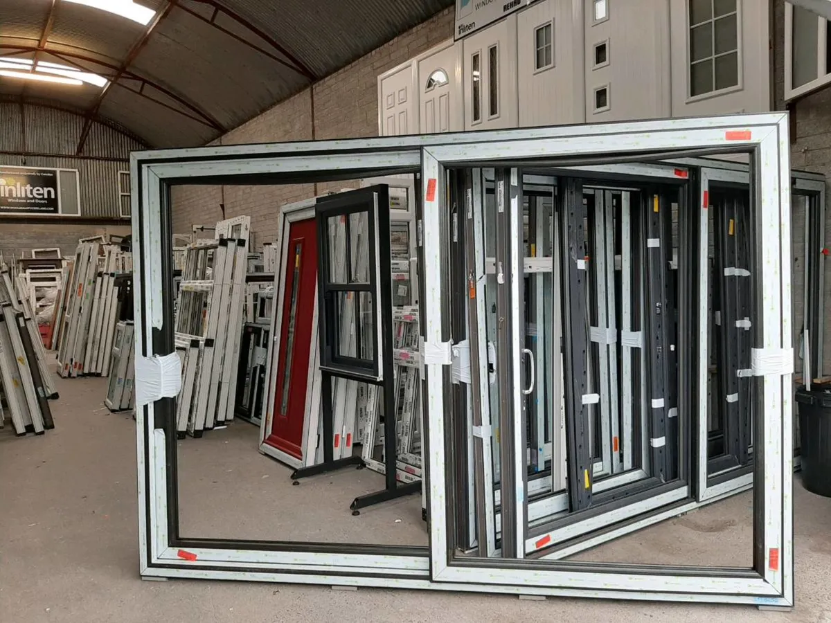 Pvc BLACK  PATIO DOORS IN STOCK W23F6C1 WPVC LTD - Image 1