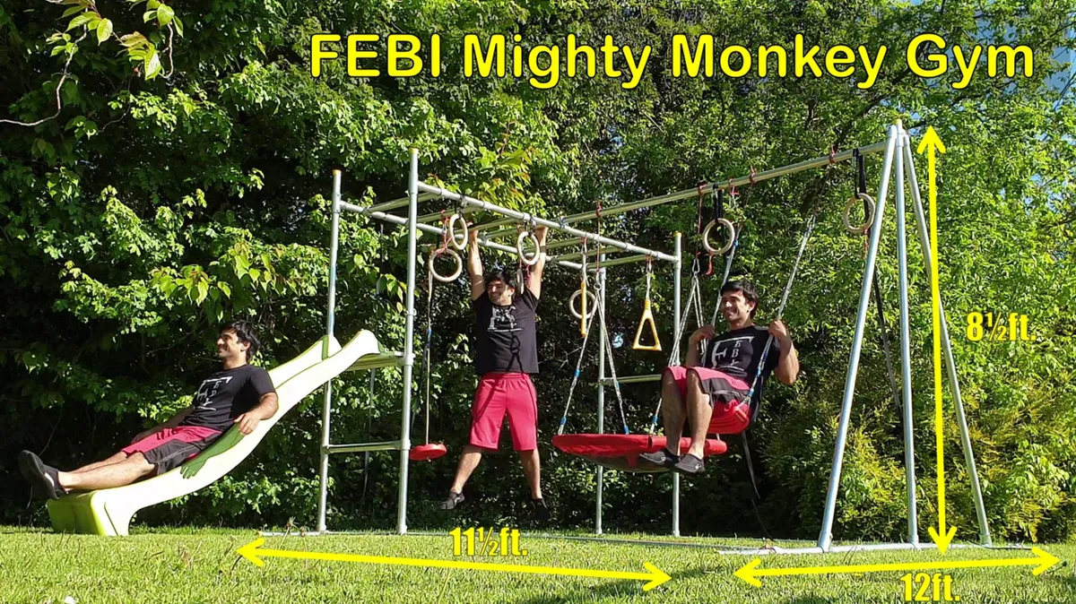 FEBI Mighty Monkey Gym - monkey bars & swing frame