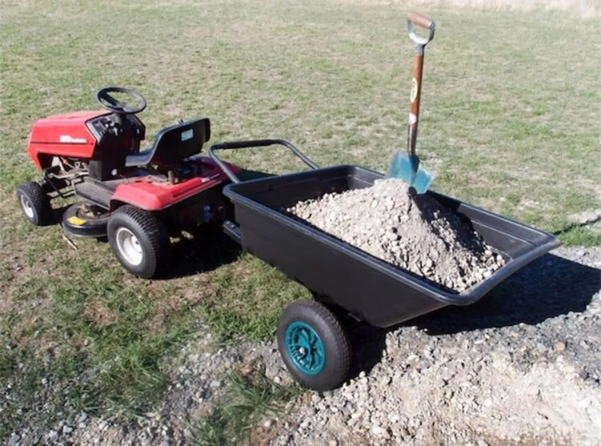 350L Tipping Cart with mower attachment - Image 2