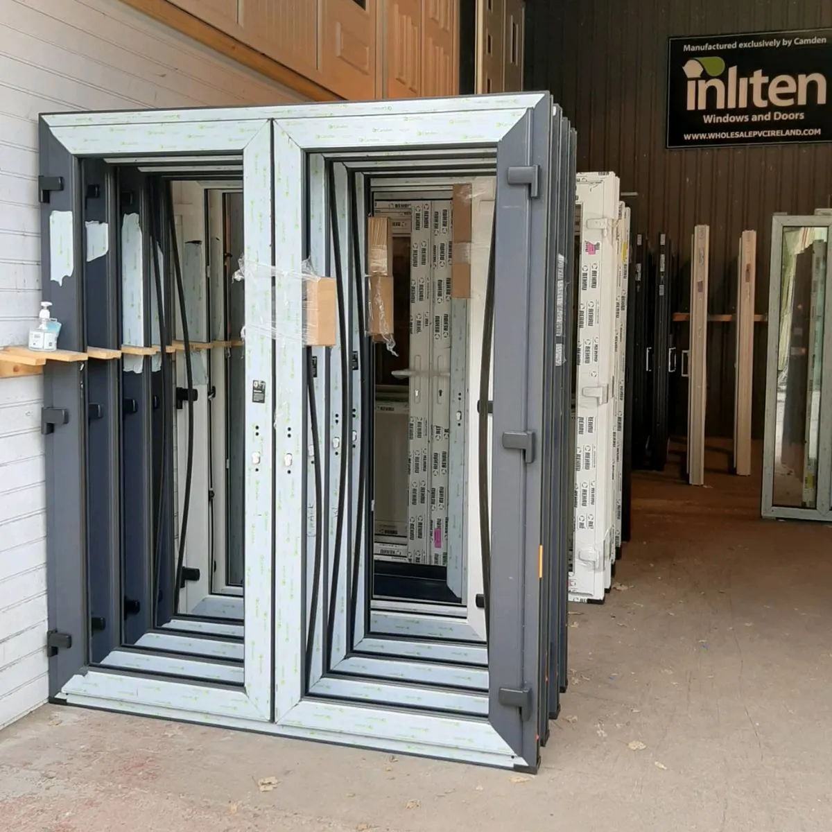 Pvc  GREY FRENCH DOORS IN STOCK  W23F6C1 WPVC LTD - Image 1