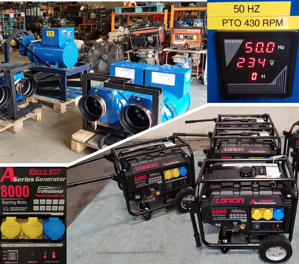 Generators, PTO and petrol  generators ,  and more