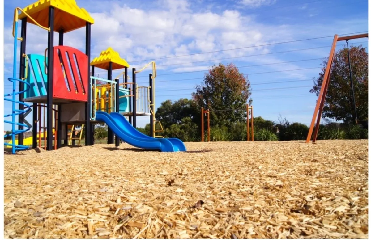 Playground wood chip mulch