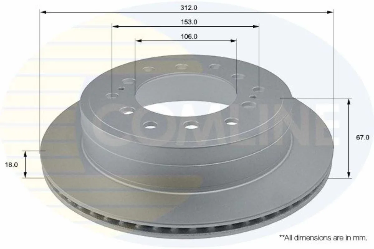 Toyota Land Cruiser 1996-2010 Rear Brake Disc - Image 1