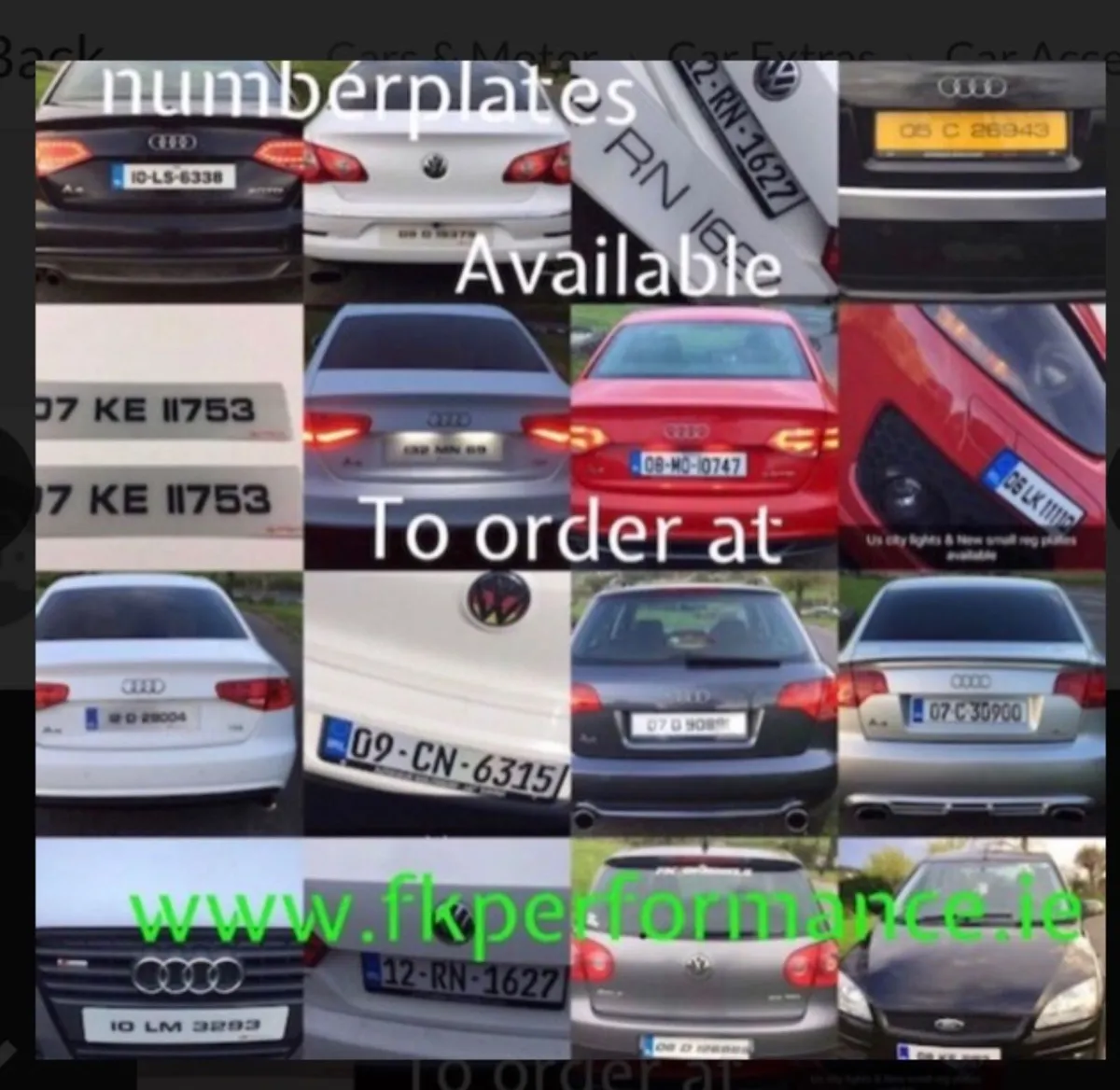 Nct & upgrade number plates from €25