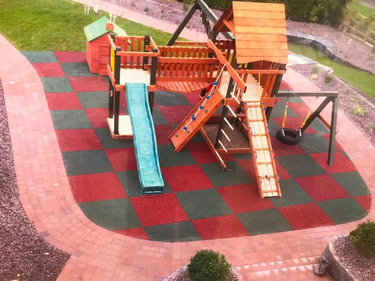 Rubber playground matting