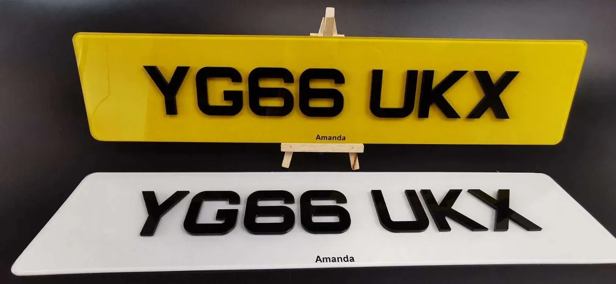 Pair of 4D Black Number Plates - Image 2